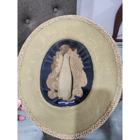 Vintage Kansas City Chiefs NFL Straw Fedora Hat On Field Reebok Team Apparel S/M - Picture 5 of 7